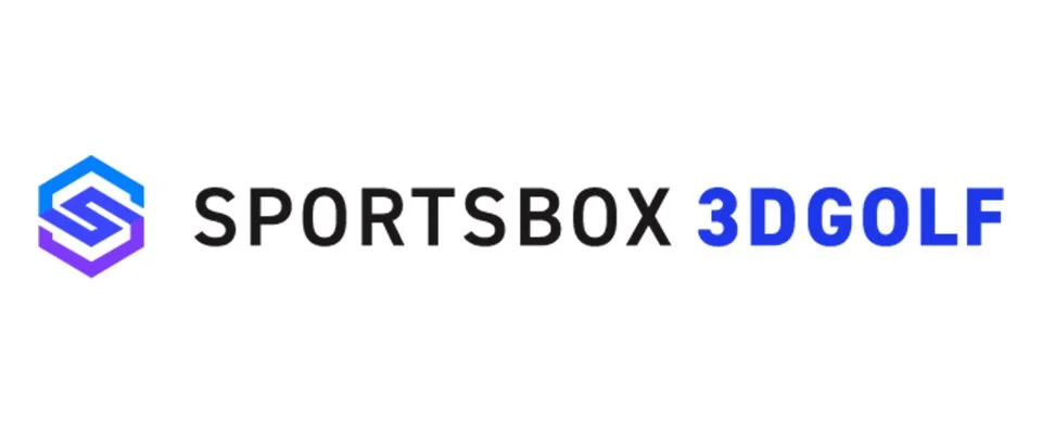 Logo of Sportsbox 3D Golf with a hexagonal icon and text in black and blue.