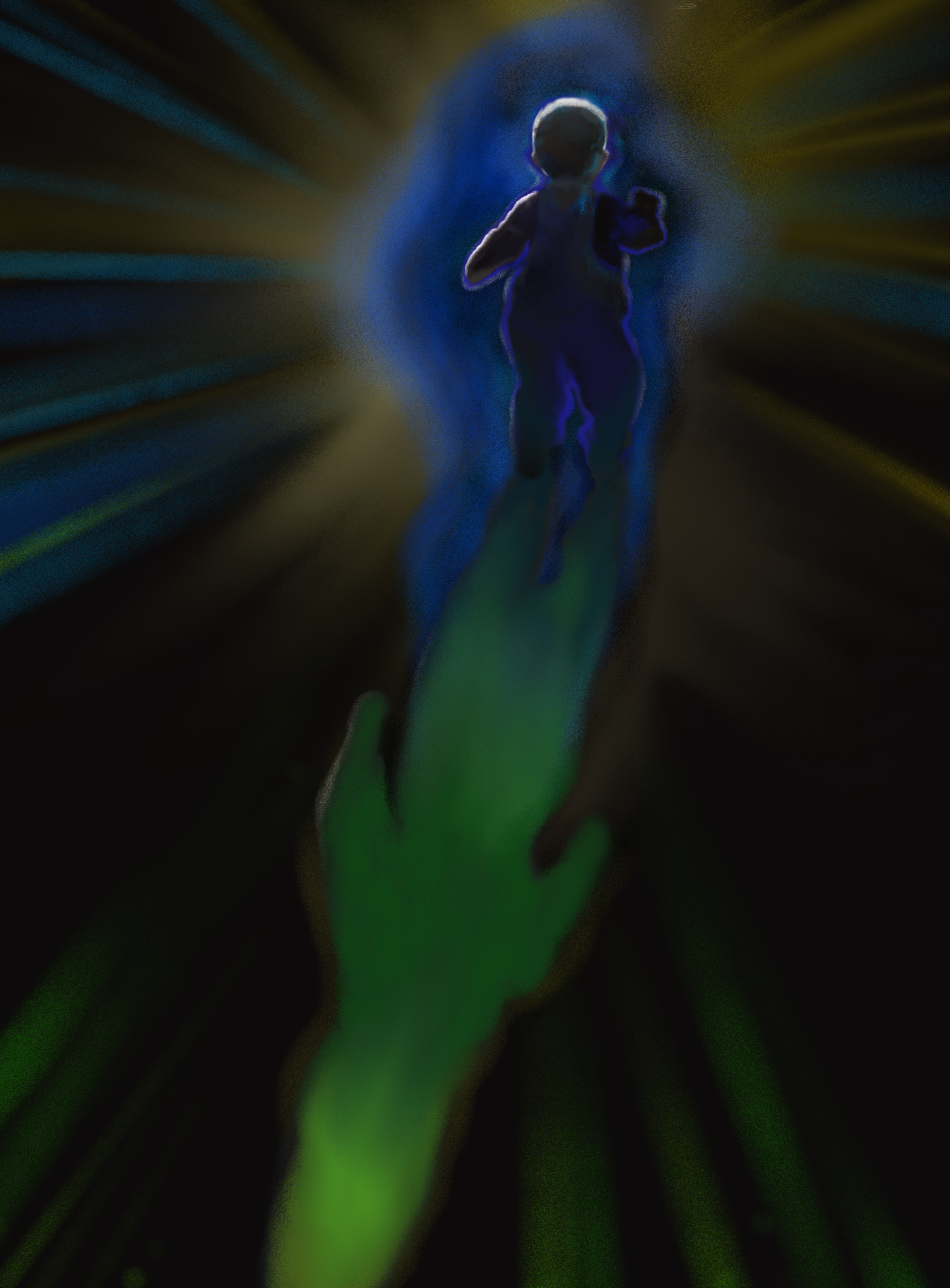 The Indigo Child shadowed by the one who came before. The Veridian child.