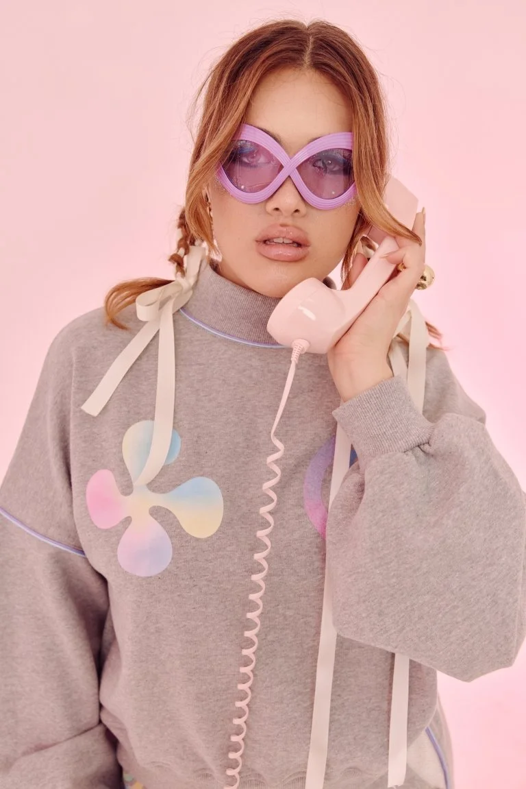 Pastel Splat Lunar Balloon Sleeve Jumper