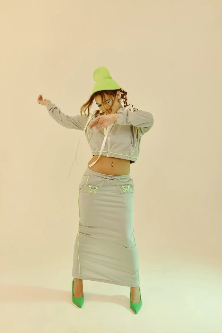 Silver Nemesis Butterfly Maxi Skirt