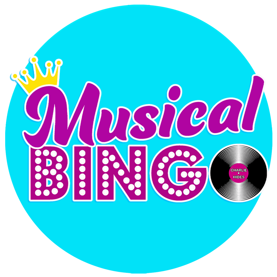 Musical Bingo Logo for Charlie Hides. Charlie is the queen of bingo and hosts various bingo shows on Zoom for company team building events.