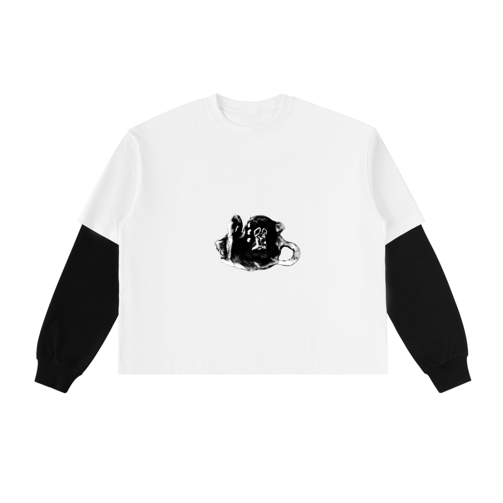 'Life' layered contrast sleeve