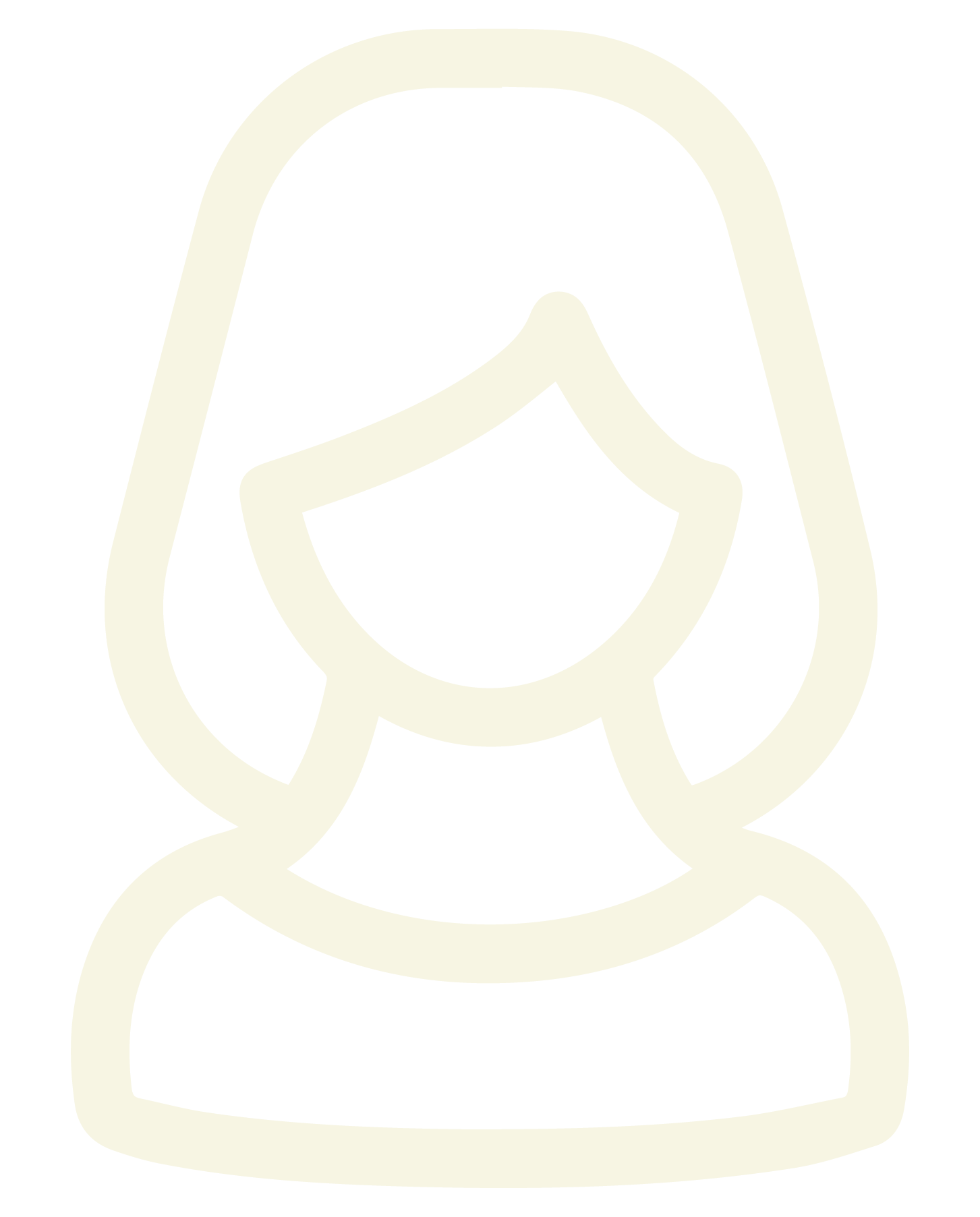 Outline illustration of a person with hands clasped in prayer, positioned in front of a large, closed, hooded cloak or robe.