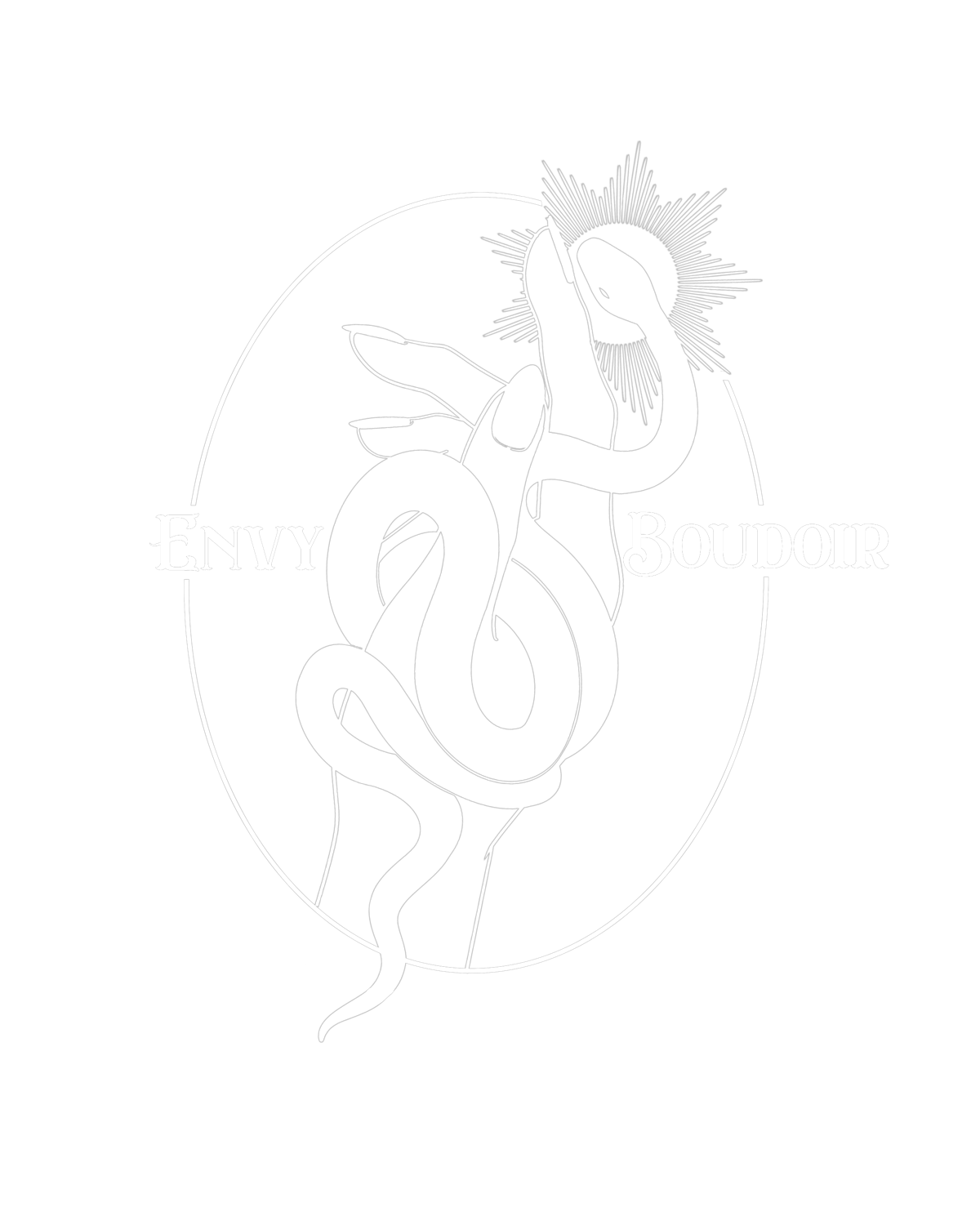 envy boudoir photography mesa arizona logo of a hand holding a snake graphic