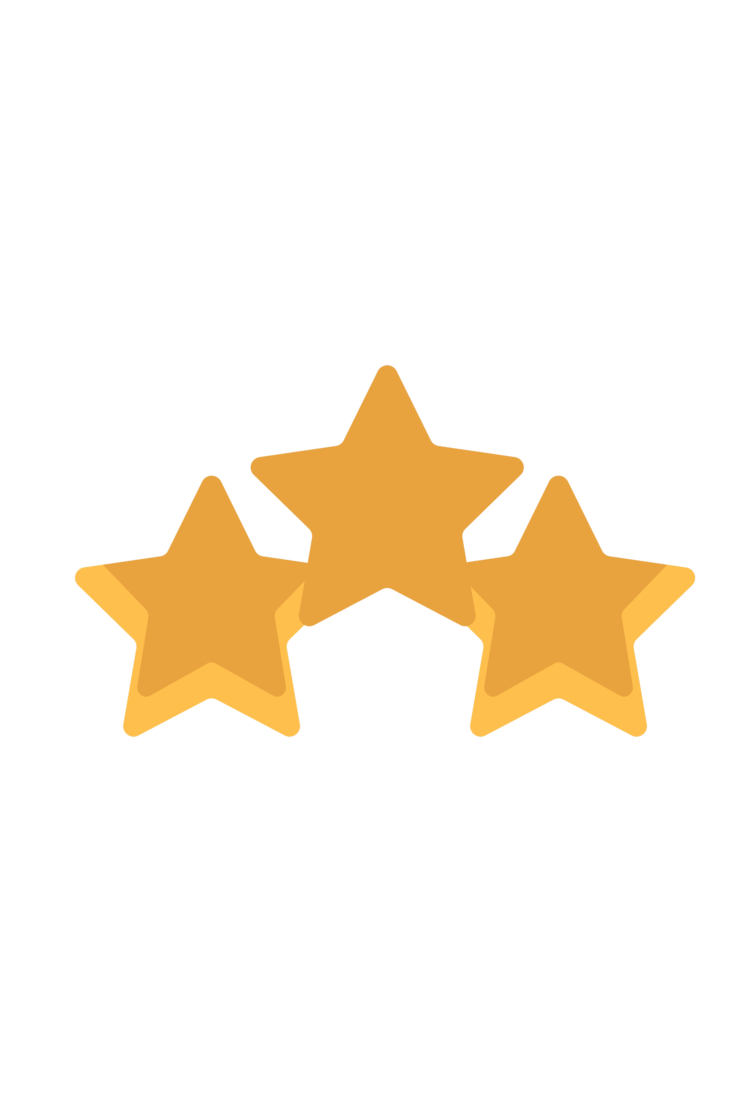 Three gold stars aligned horizontally on a black background.
