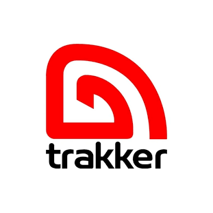 The Trakker logo featuring a stylized red and white emblem with the word "trakker" underneath.