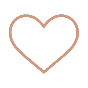 A simple outline of a heart in light pink on a black background.