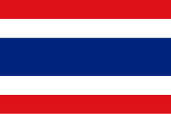 Flag of Thailand with horizontal red, white, and blue stripes