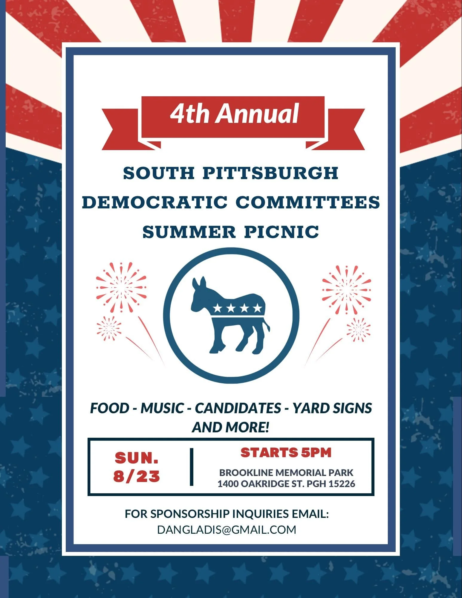 4th Annual - South Pittsburgh Democratic Committees Summer Picnic 