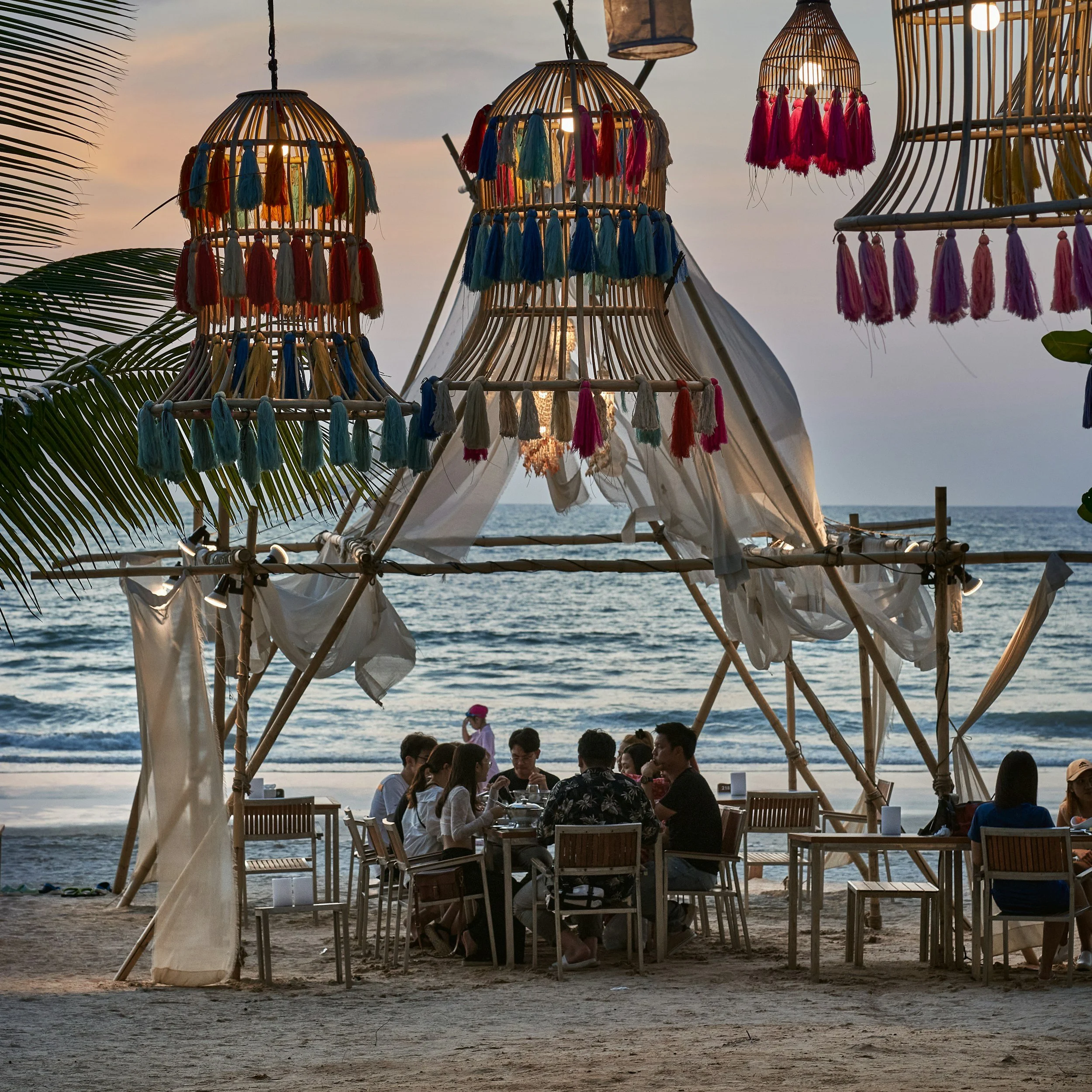 Hibachi chef serving guests during a wedding rehearsal dinner in WaterColor, Florida.