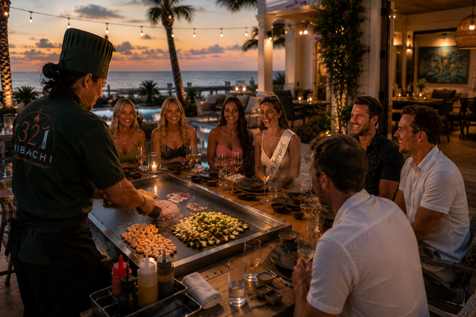 Birthday celebration with live hibachi entertainment at a private home in Santa Rosa Beach.