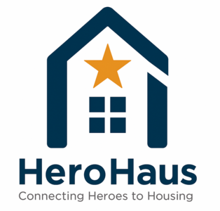 HeroHaus logo featuring a house with a star inside and the tagline 'Connecting Heroes to Housing'.