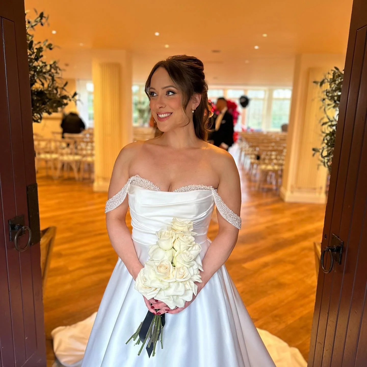 Glam from todays Bridal Shoot at Mitton Hall 🤍

Hair &amp; Makeup by me @bylydiamarie 
Dress @ameliasbridal 
Model @rebeccajomodelling 
Venue @mittonhall 
Flowers @redfloral 

Little White Books
@littlewhitebooksmag
@littlewhitebookslwb