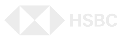 HSBC logo with the company's name in white on a black background.