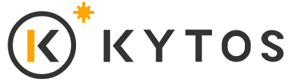 Logo for KYTOS with a stylized circular icon containing a 'K' and an asterisk symbol.