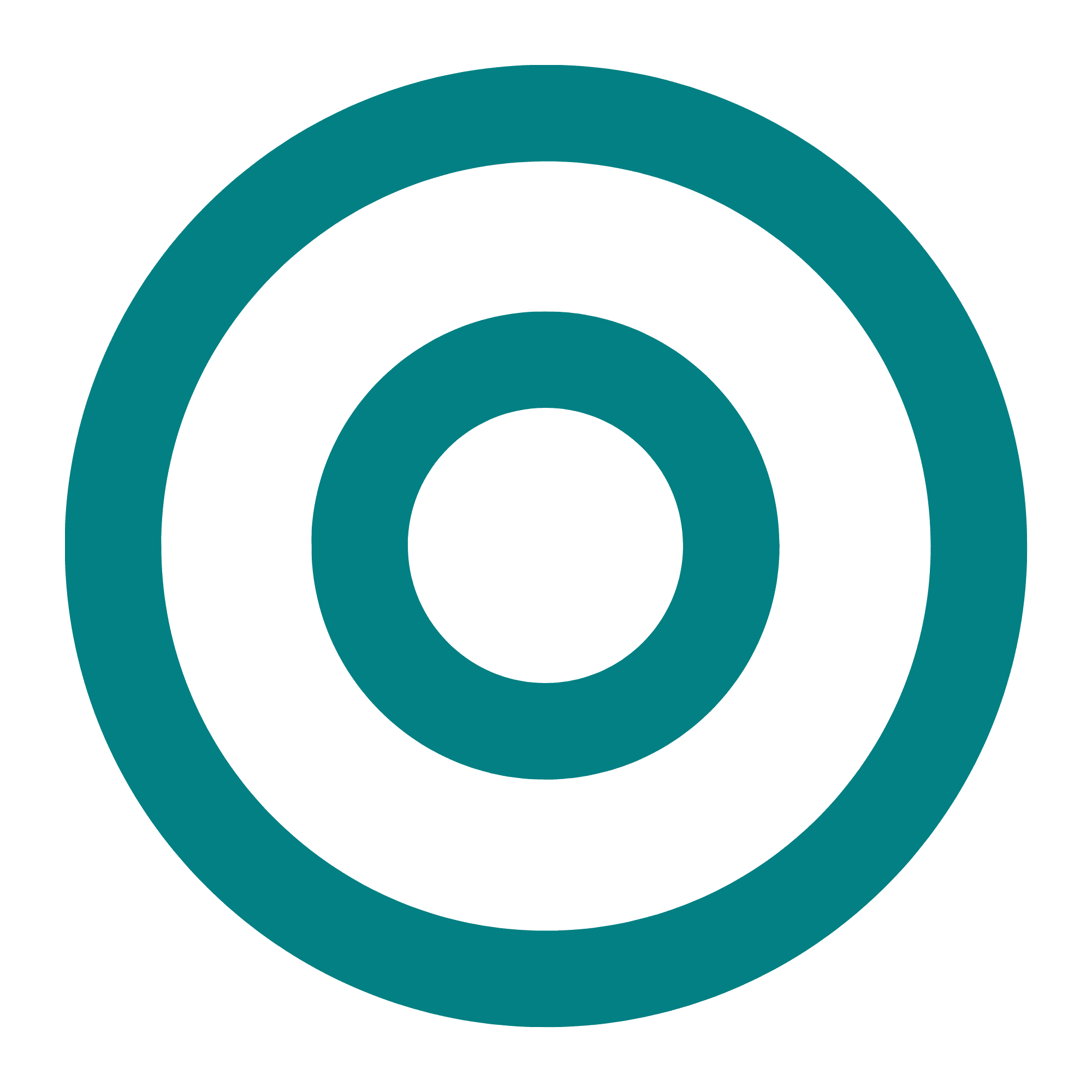 Cercle concentriques de couleur turquoise sur un fond noir.