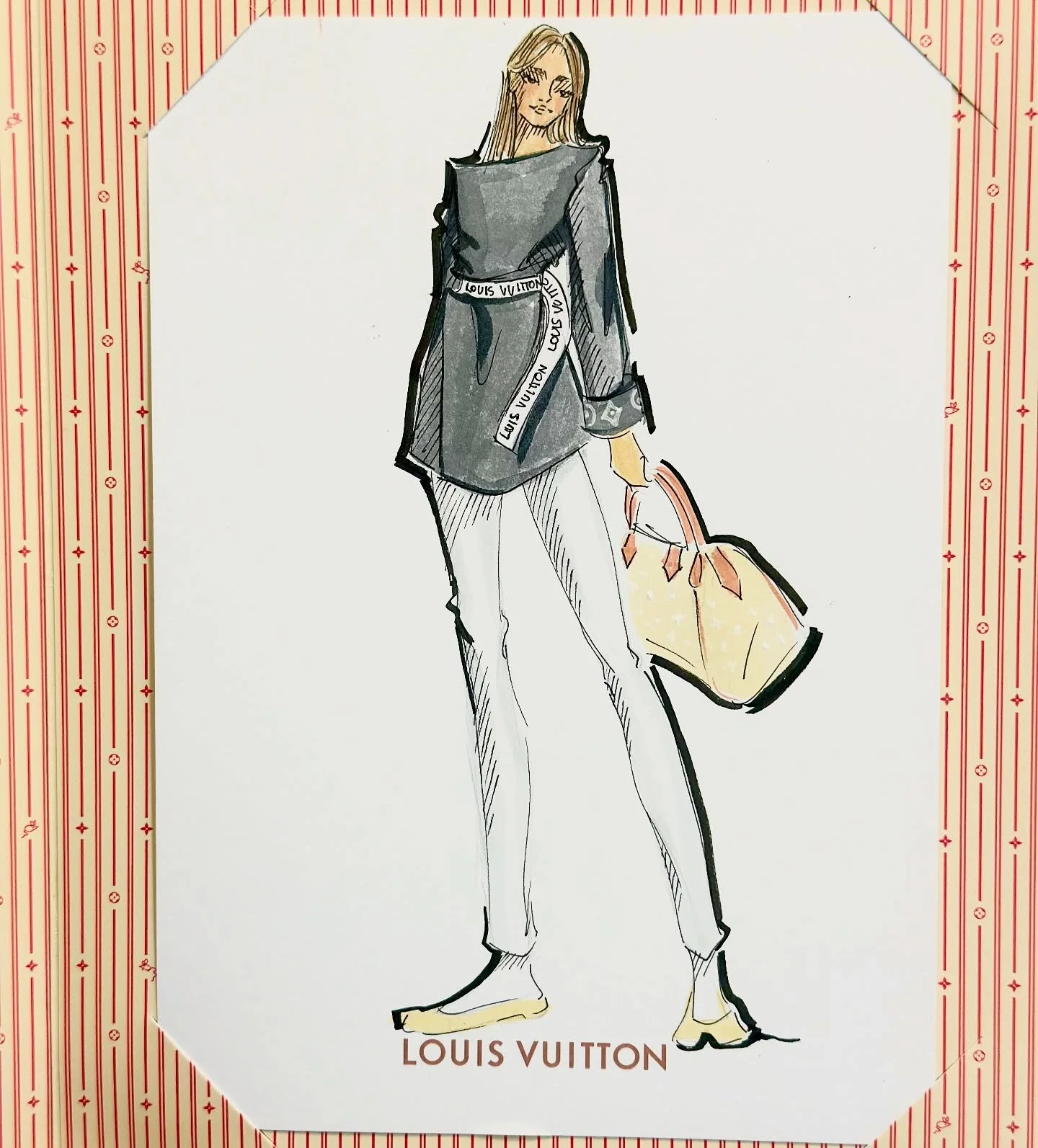 #fashionillustration #fashionillustrators #mixedmedia #louisvuitton #martinadaurat