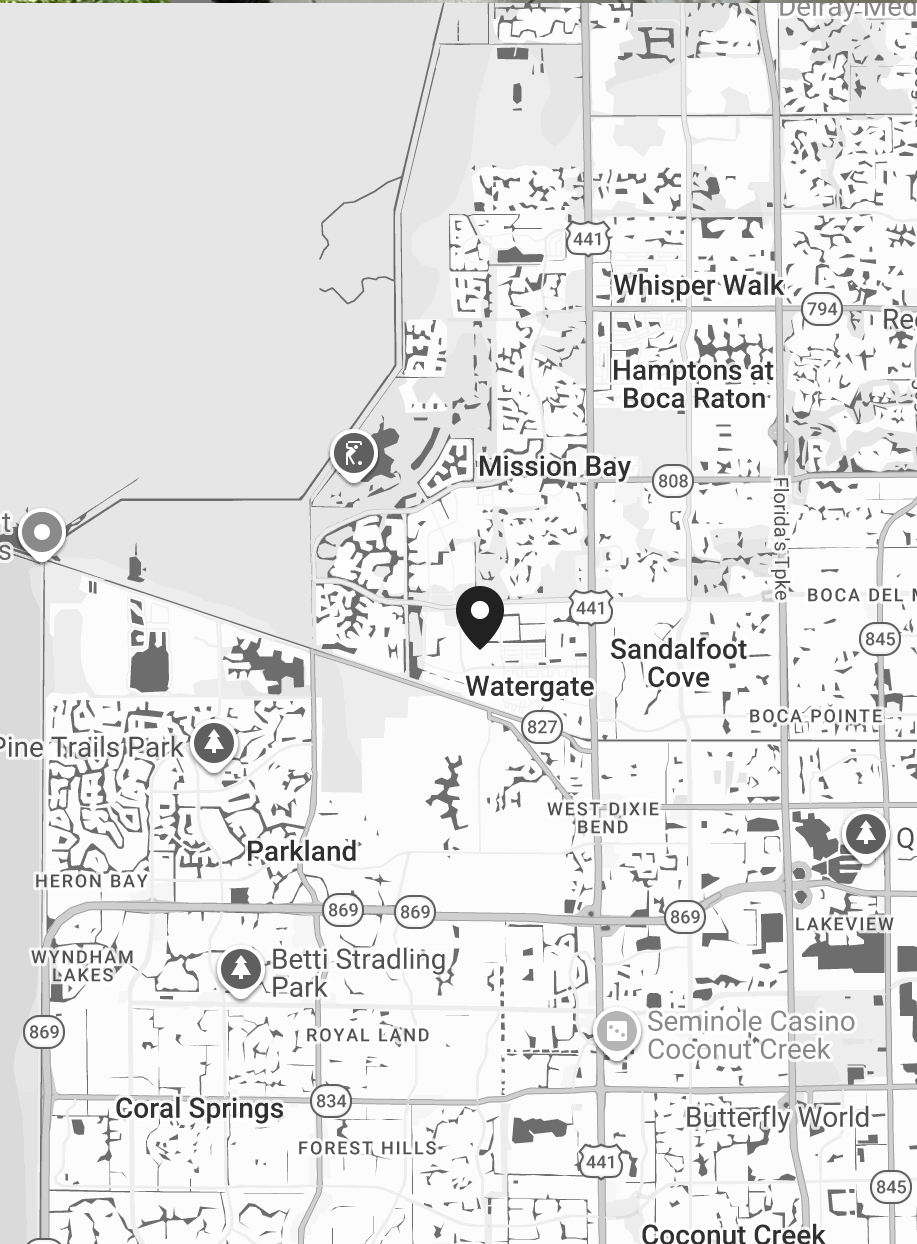 Service area map — South Florida