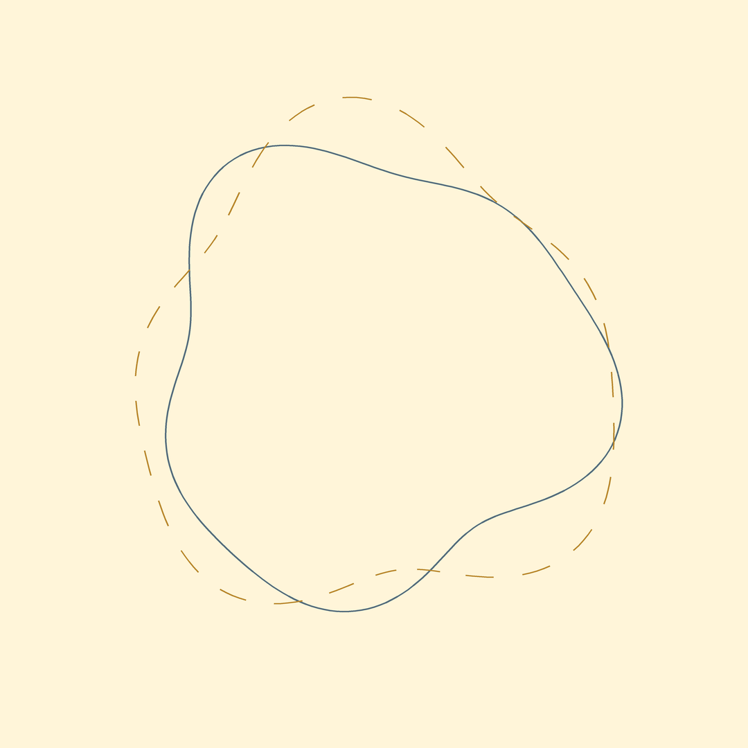 Abstract line art with irregular shapes on a light beige background.
