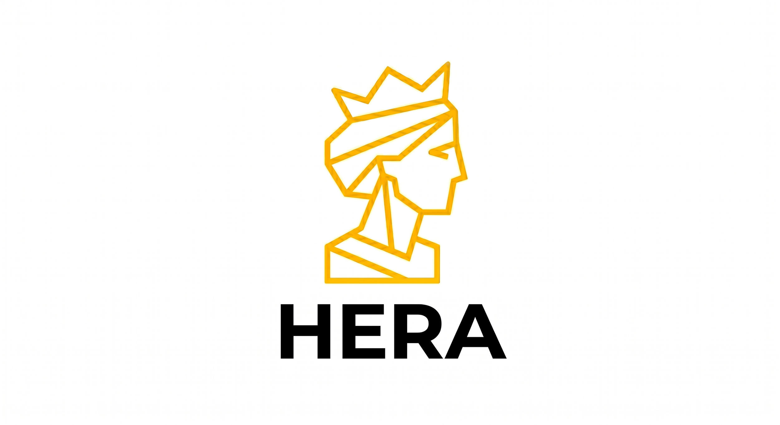 Neon sign of a stylized lion's head wearing a crown, with the word "HERA" underneath.