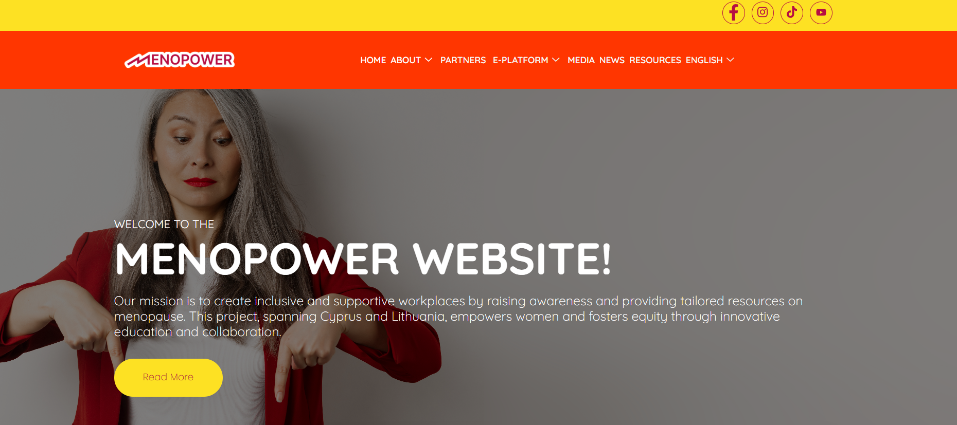 MenoPower project website for workplace menopause awareness and employer education