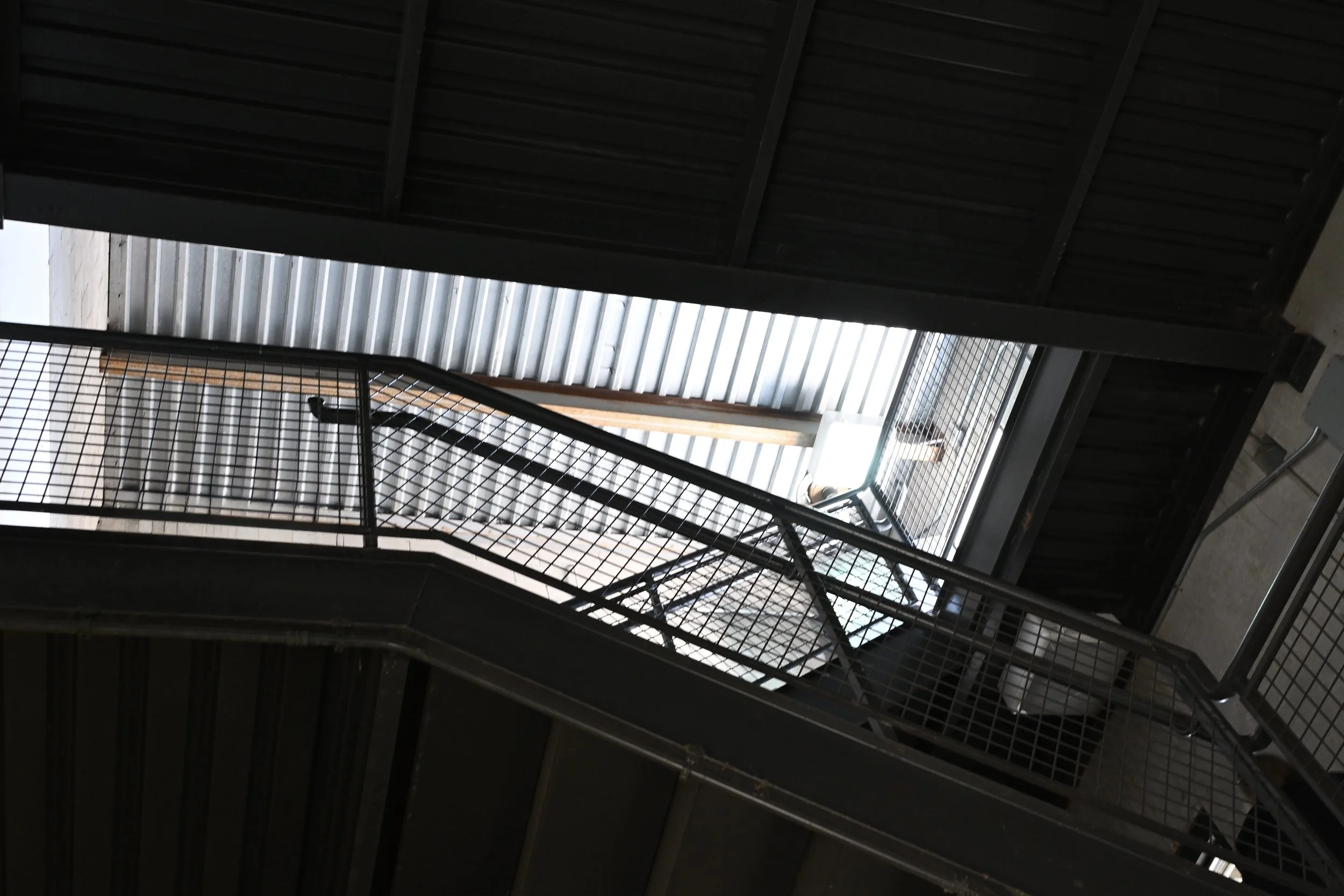 View of an parking garage staircase