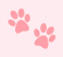 Pink paw print on a white background.