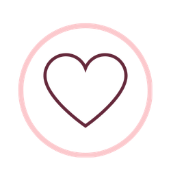 A glowing pink heart inside a pink neon circle