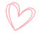 Pink neon heart shape against a dark background