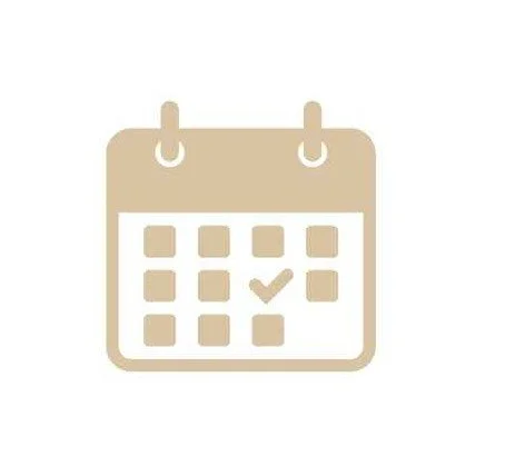 Icon of a calendar with checkmarks on some dates.