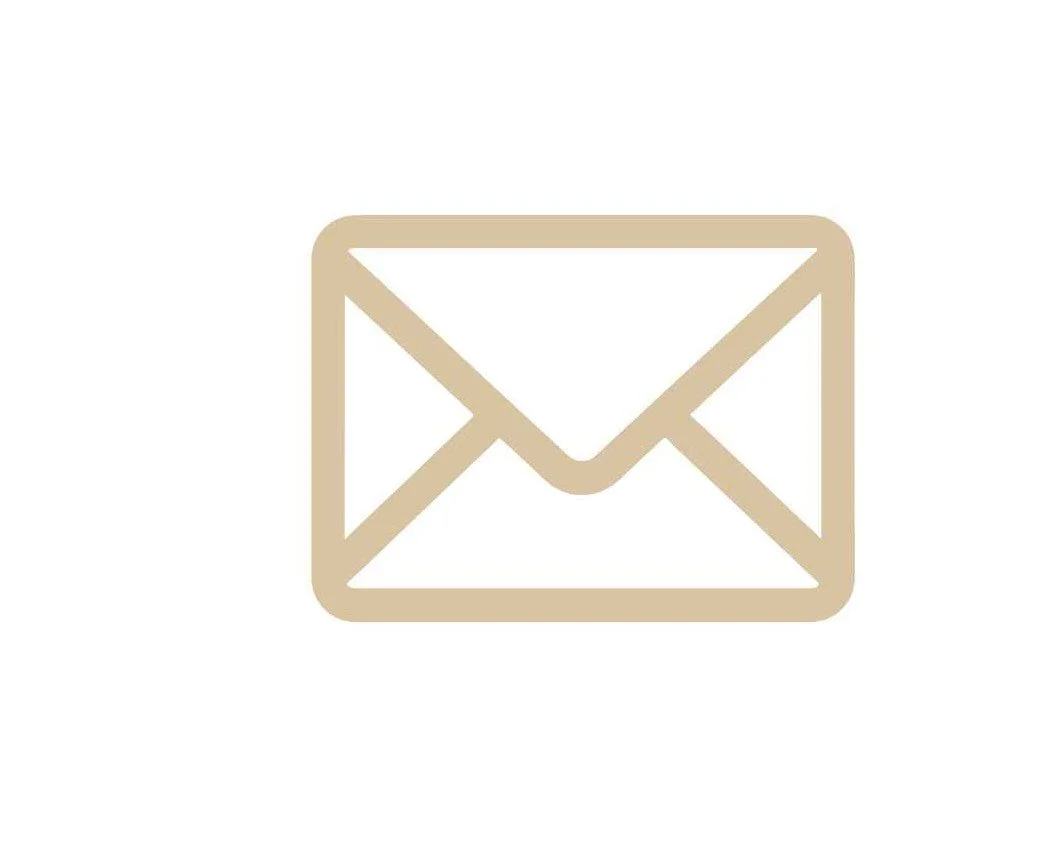 Beige outline of an envelope on a white background