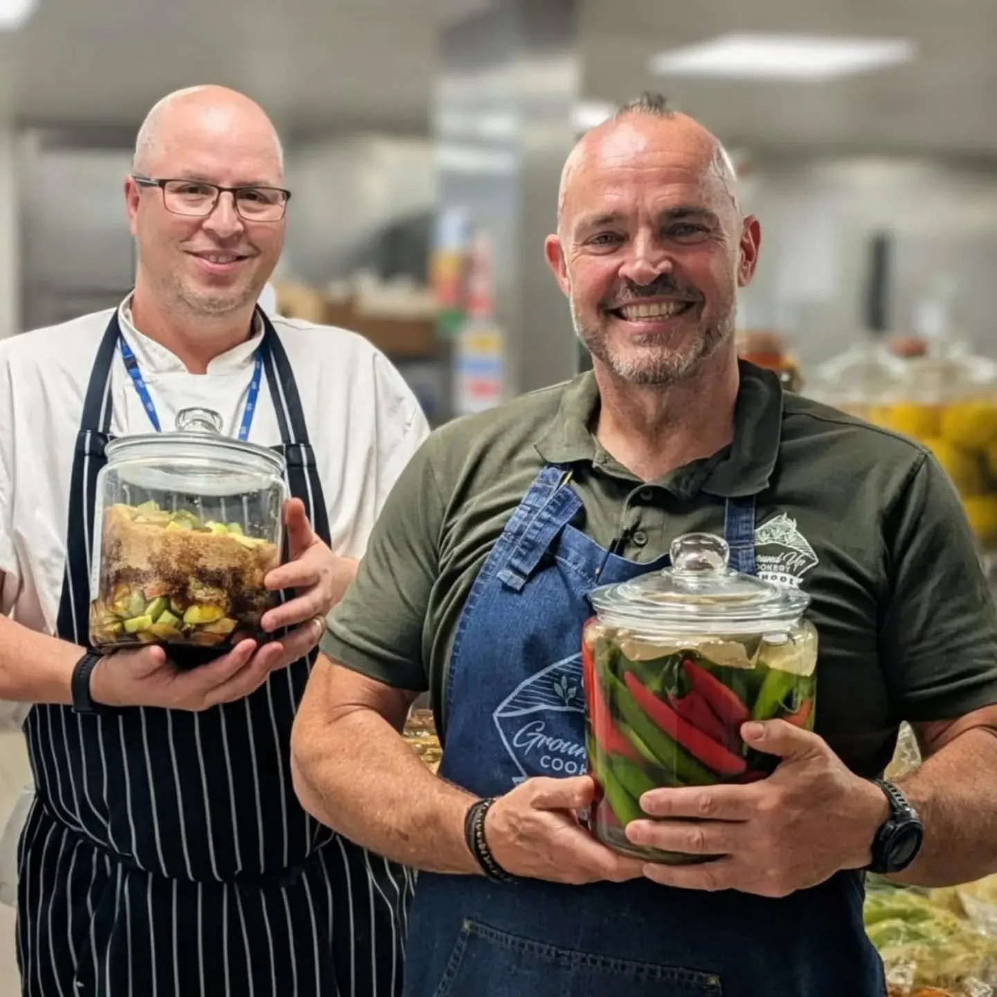 Ground Up Cookery School 🌱✨

This week we had Colin from Ground Up on site to share recipes for fermenting and pickling fruit and veg that minimize waste and maximise flavour! 🥕🫜🍏🍍🍉

These creative and innovative recipes will feature in our new
