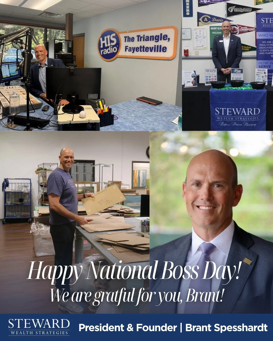 On National Boss Day, we're taking a moment to recognize and appreciate Brant Spesshardt!

Brant's leadership, dedication, and heart for serving others are at the center of all we do at Steward Wealth Strategies. We are grateful for the example he se