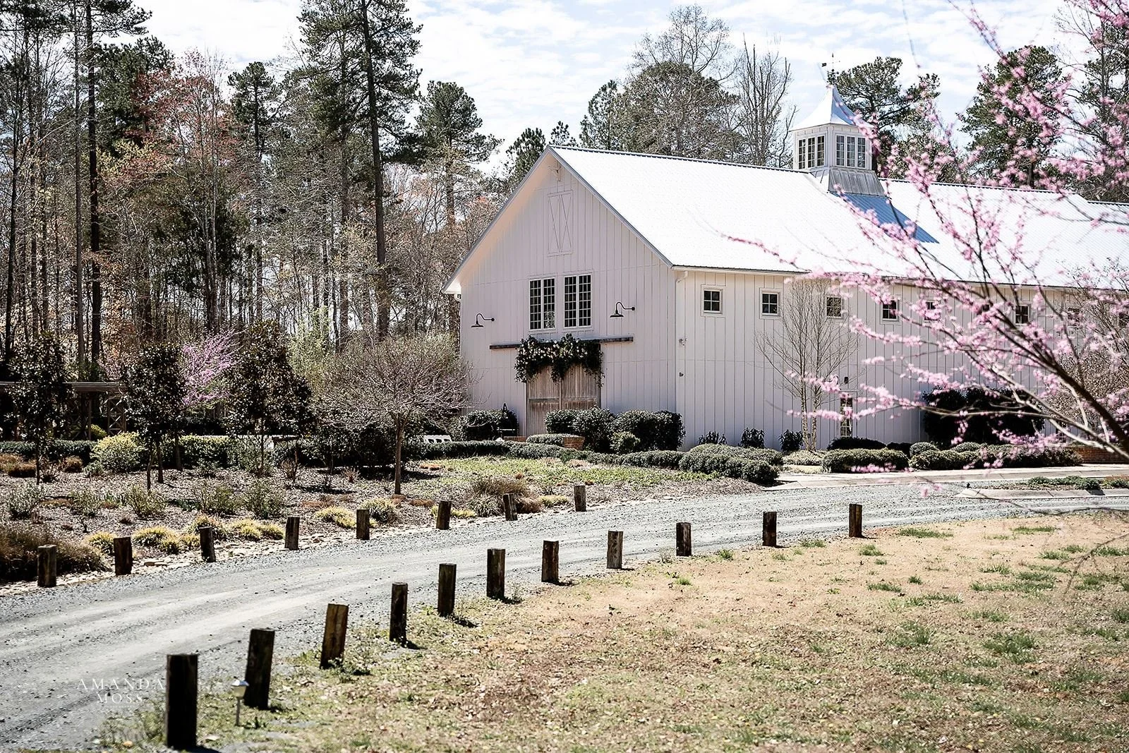 outside view of the barn at chapel hill wedding reception space