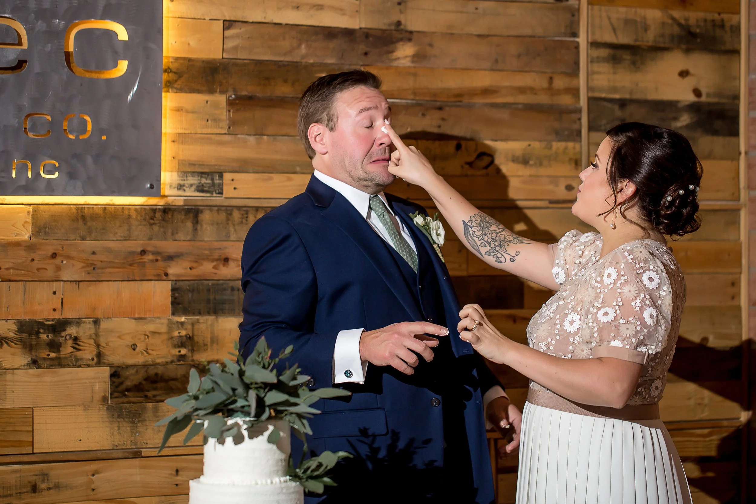 charlotte north carolina wedding photographer triple c brewery barrel room (Copy)
