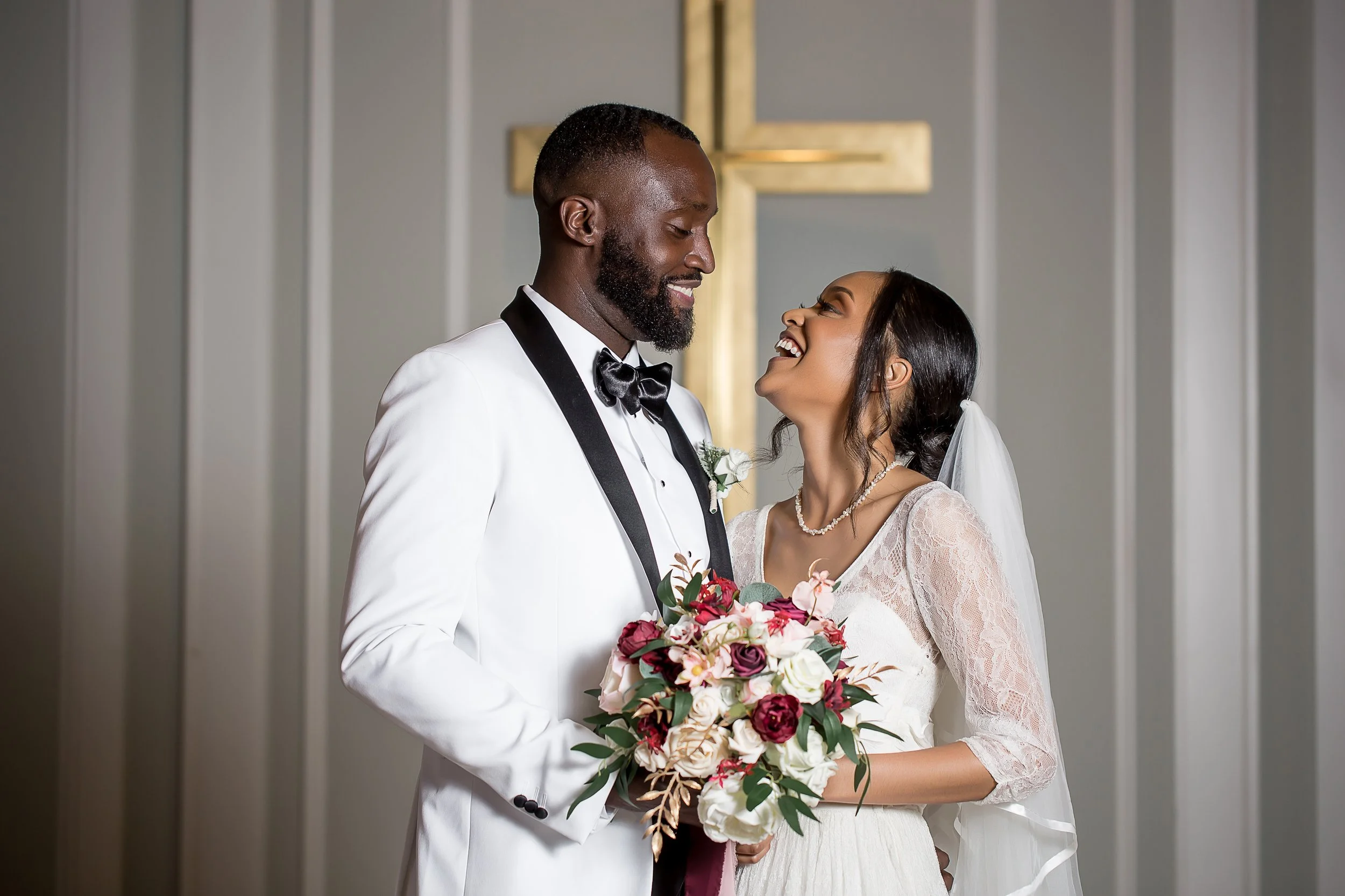 charlotte north carolina wedding photographer belk chapel queens college african american couple (Copy)