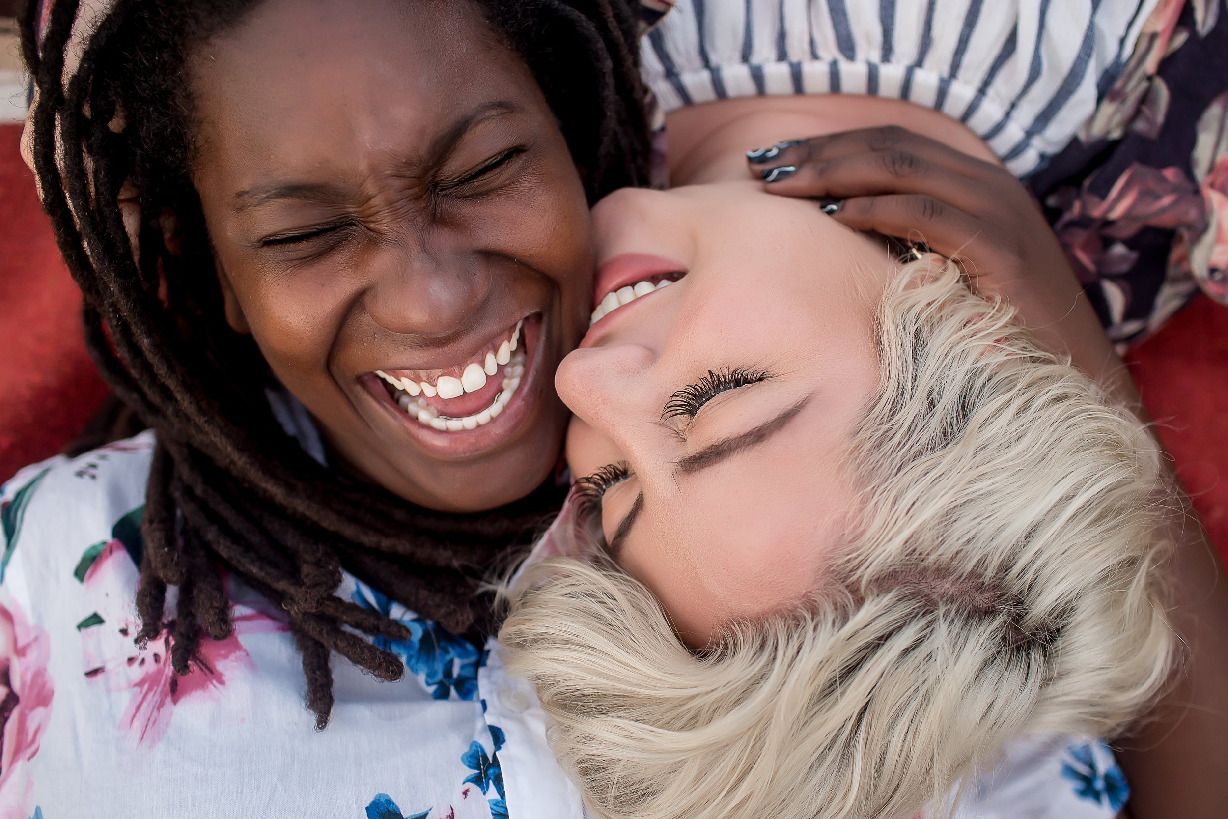 charlotte north carolina photographer engagement session midtown park lgbt interracial