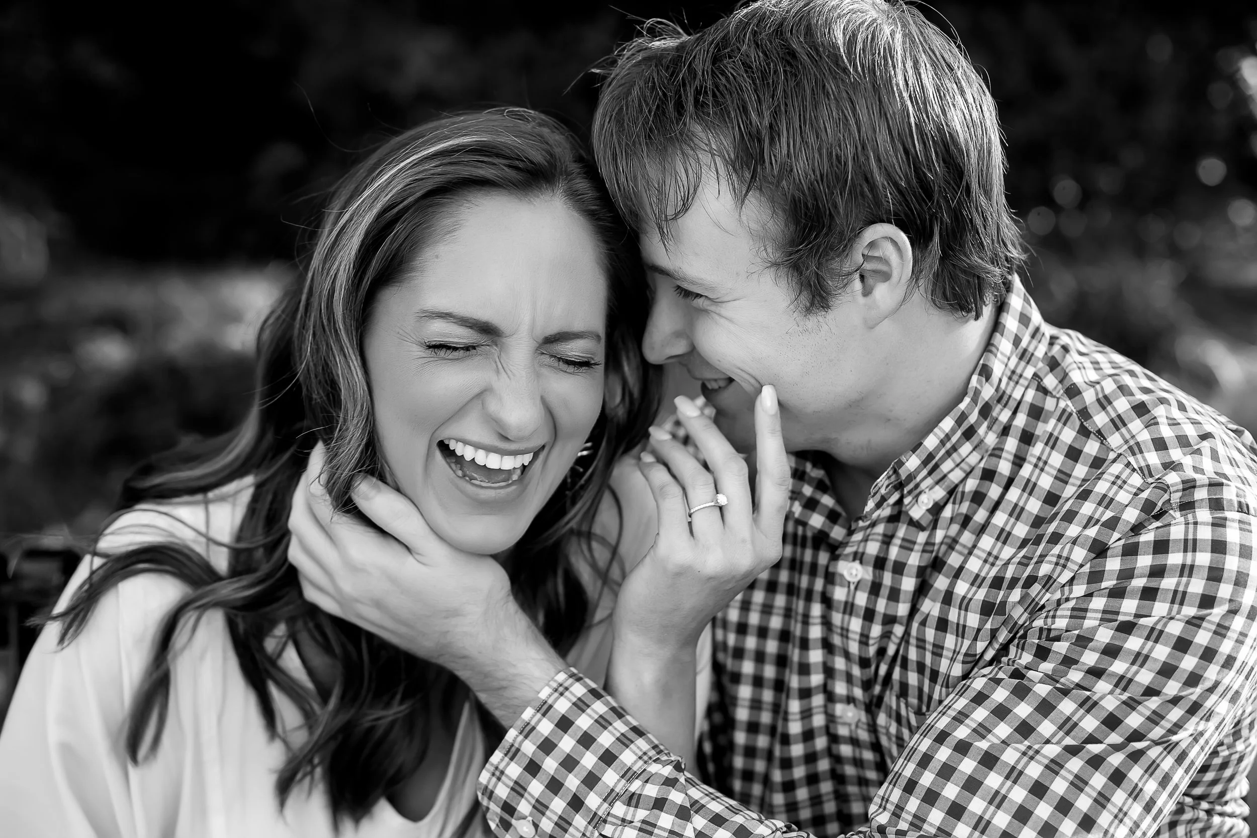 charlotte north carolina photographer engagement session glecairn gardens black and white ring