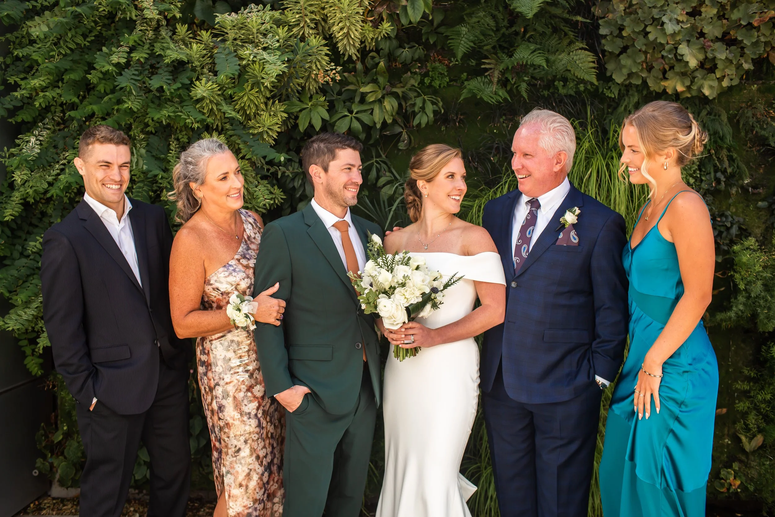 family formal wedding photo after uptown elopement charlotte nc
