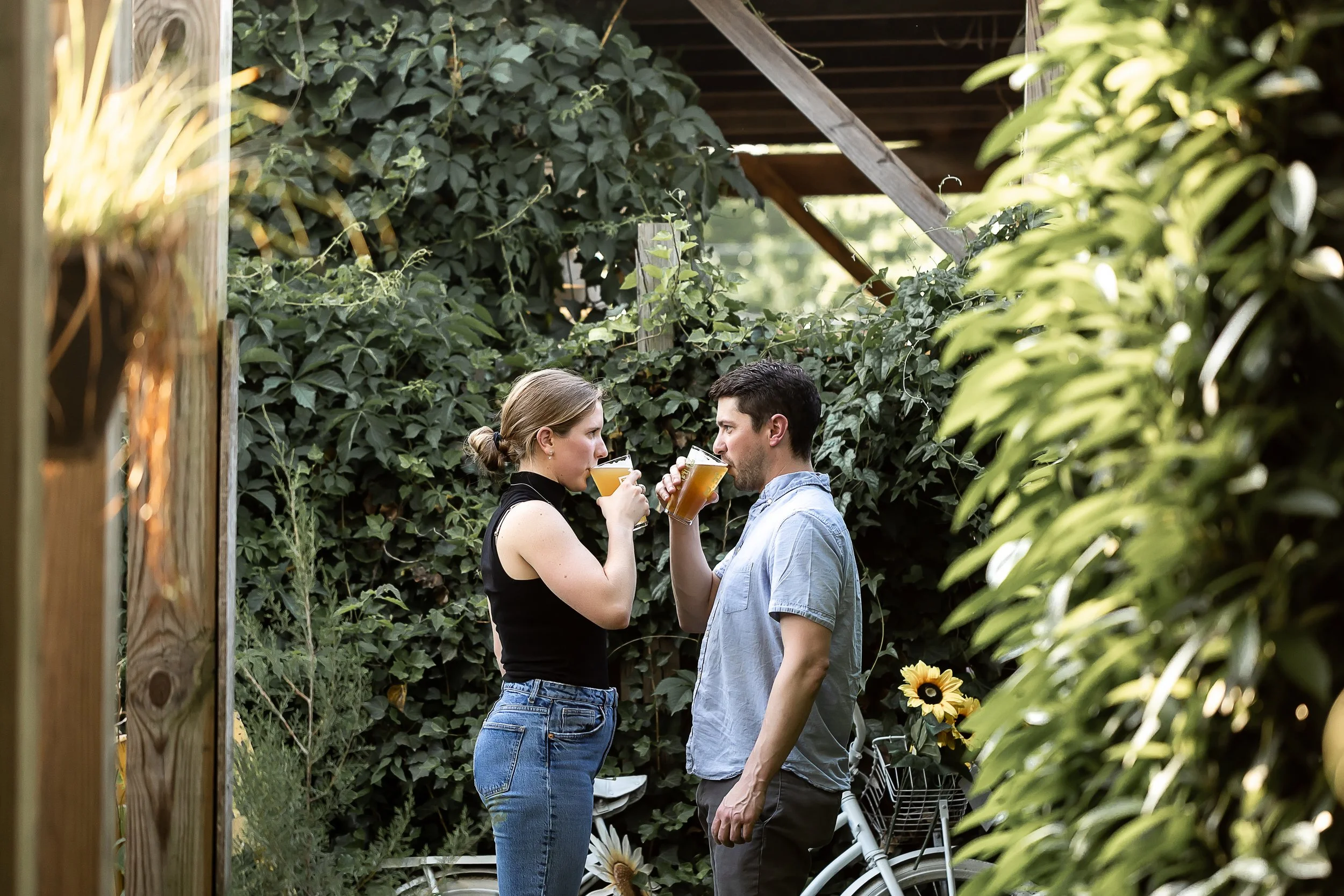 How to Make Your Engagement Session Fun and Unique (Featuring a Walk, Beer, and Vibrant Murals!)