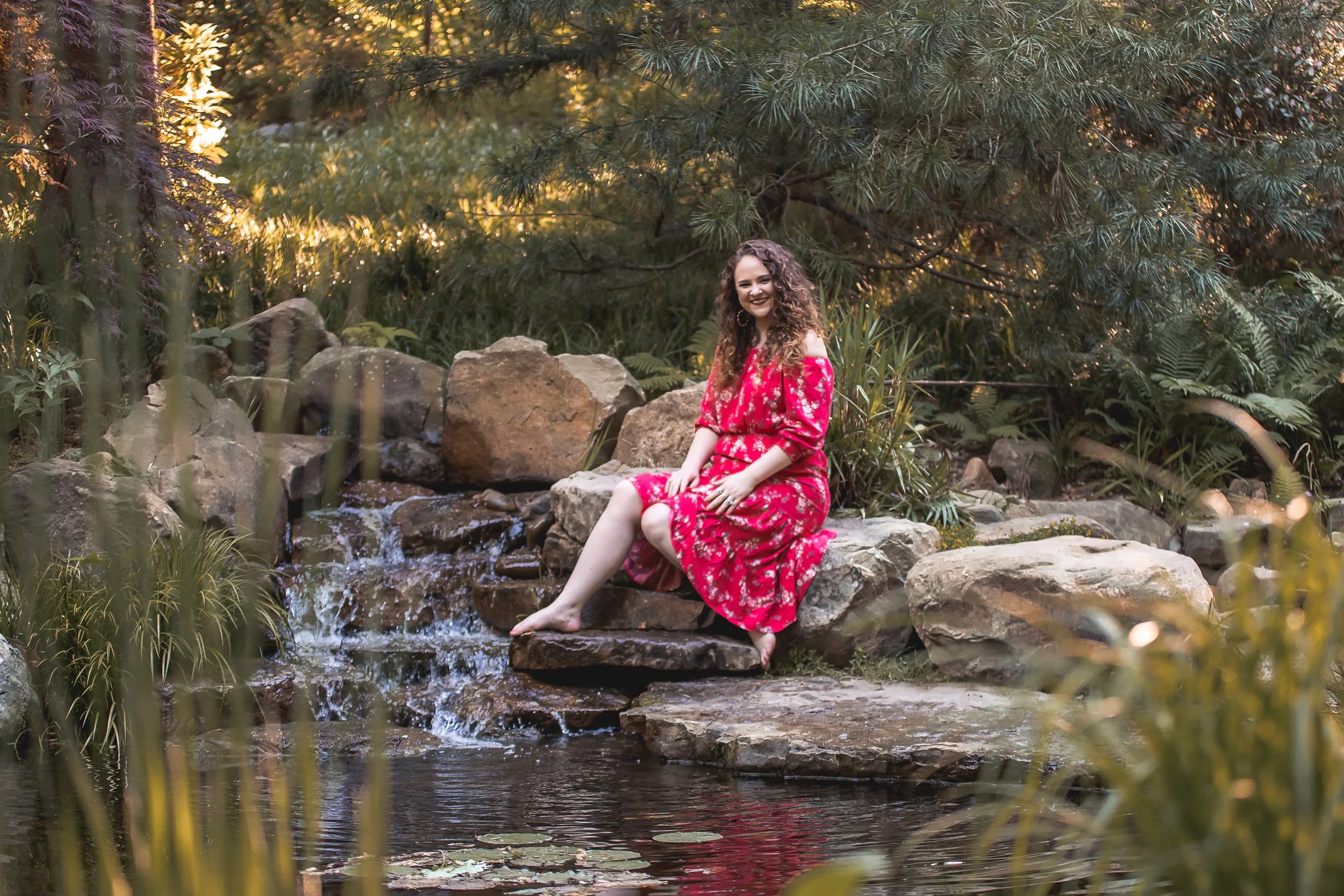 beautiful womans portrait uncc botanical gardens charlotte photographer