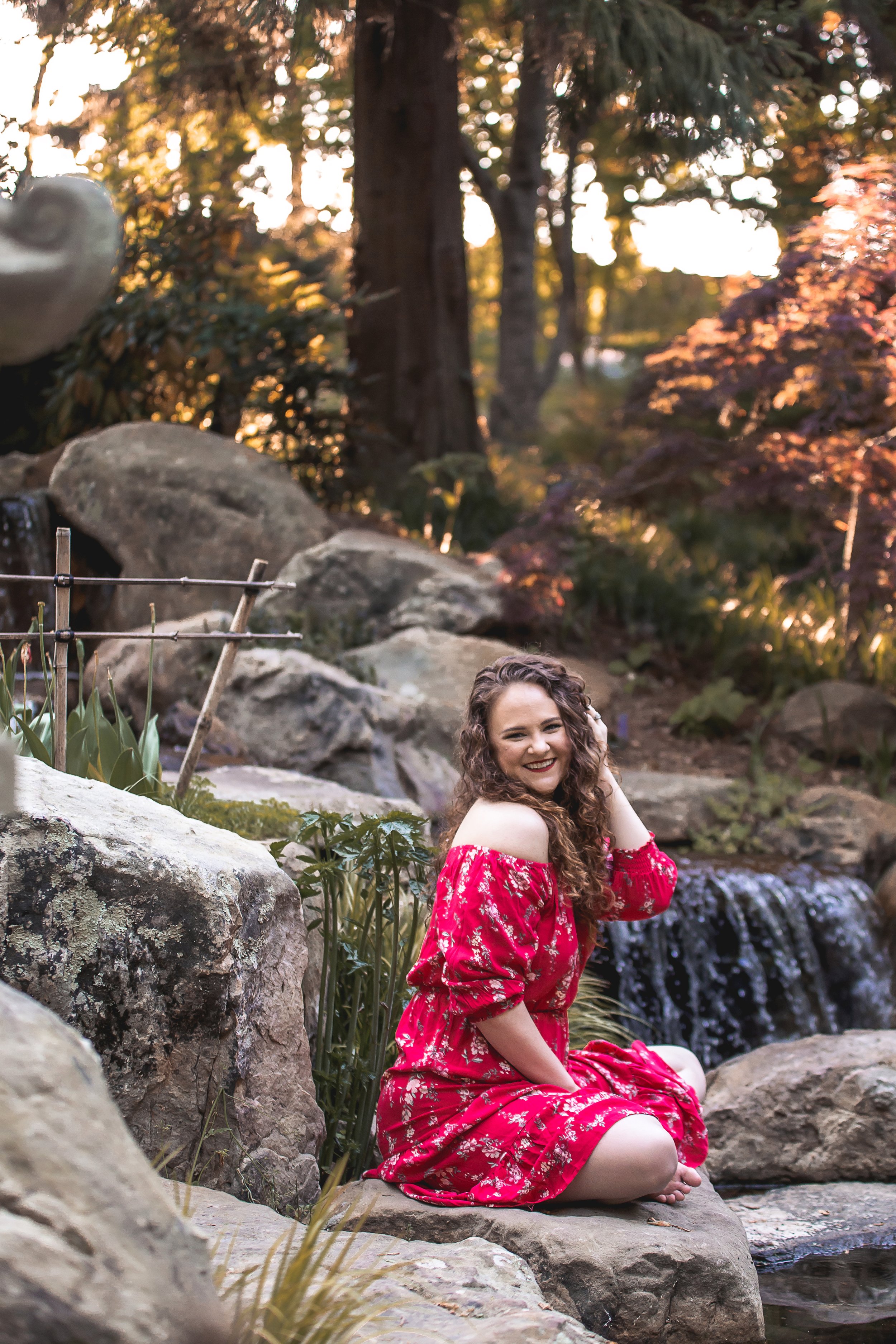 charlotte portrait photographer session at uncc botanical gardens