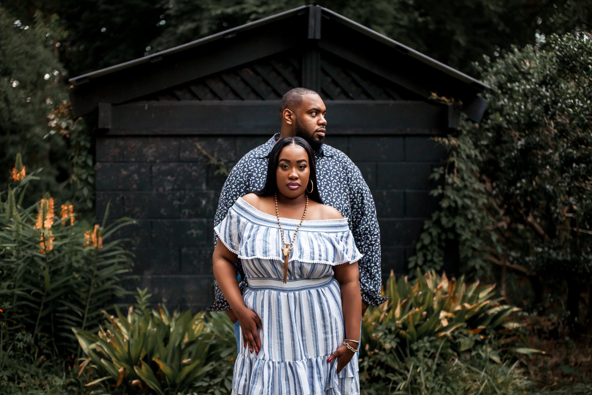 black couple glencairn gardens engagement session POC best diverse wedding photographer charlotte