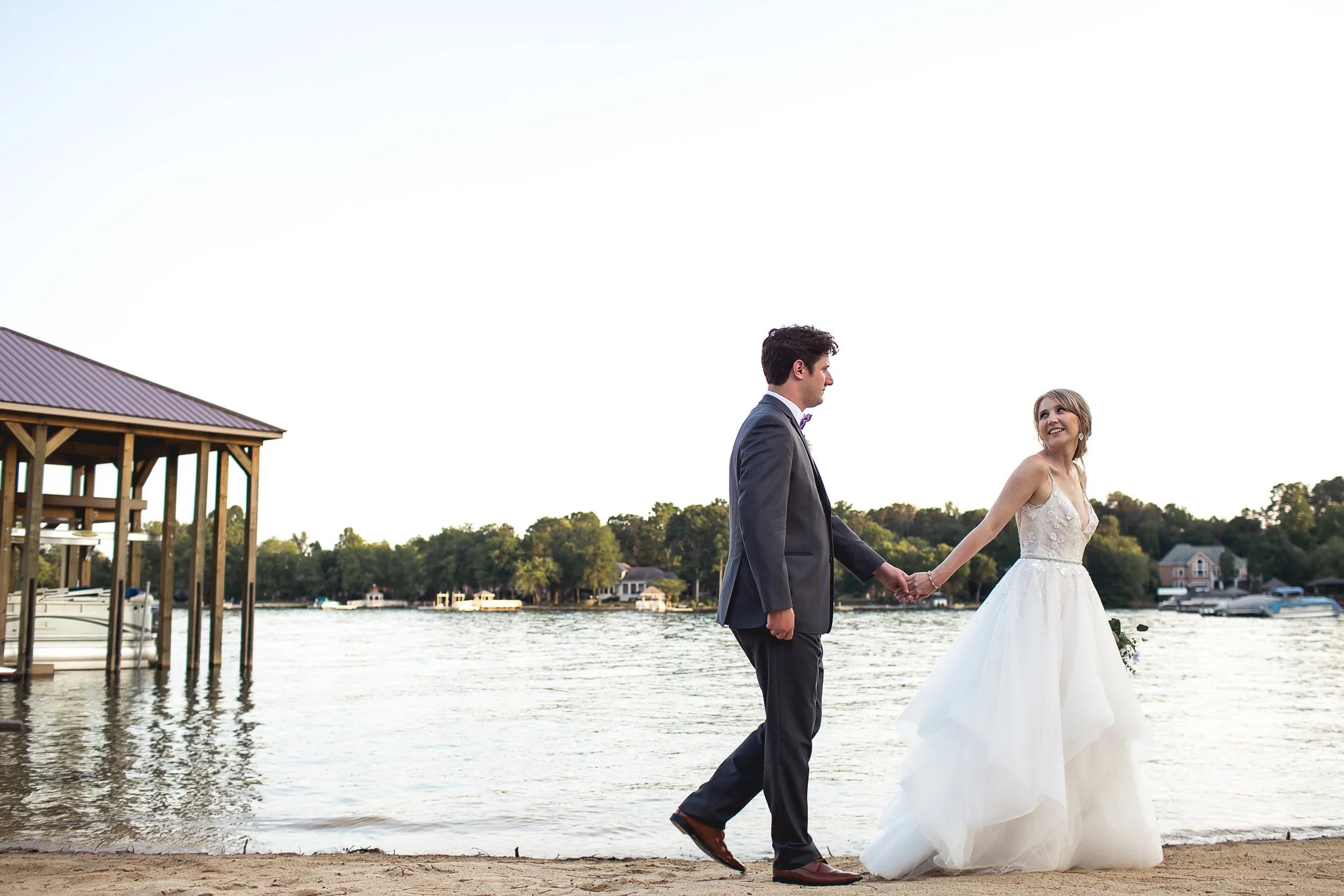 backyard lakeside wedding lake norman microwedding charlotte photographer