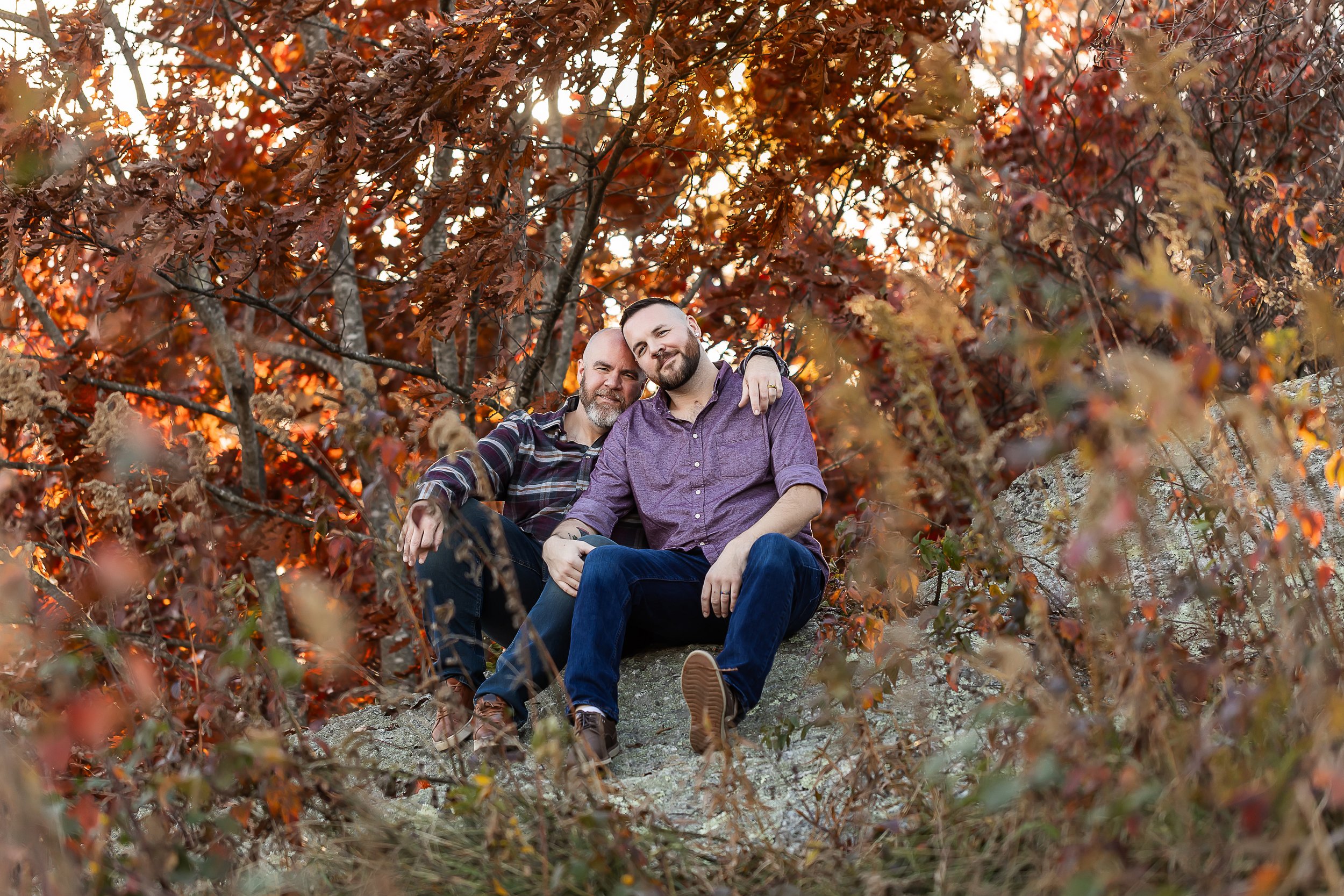 lgbt gay couple engagement session nc mountains asheville blue ridge adventure engagement session photographer