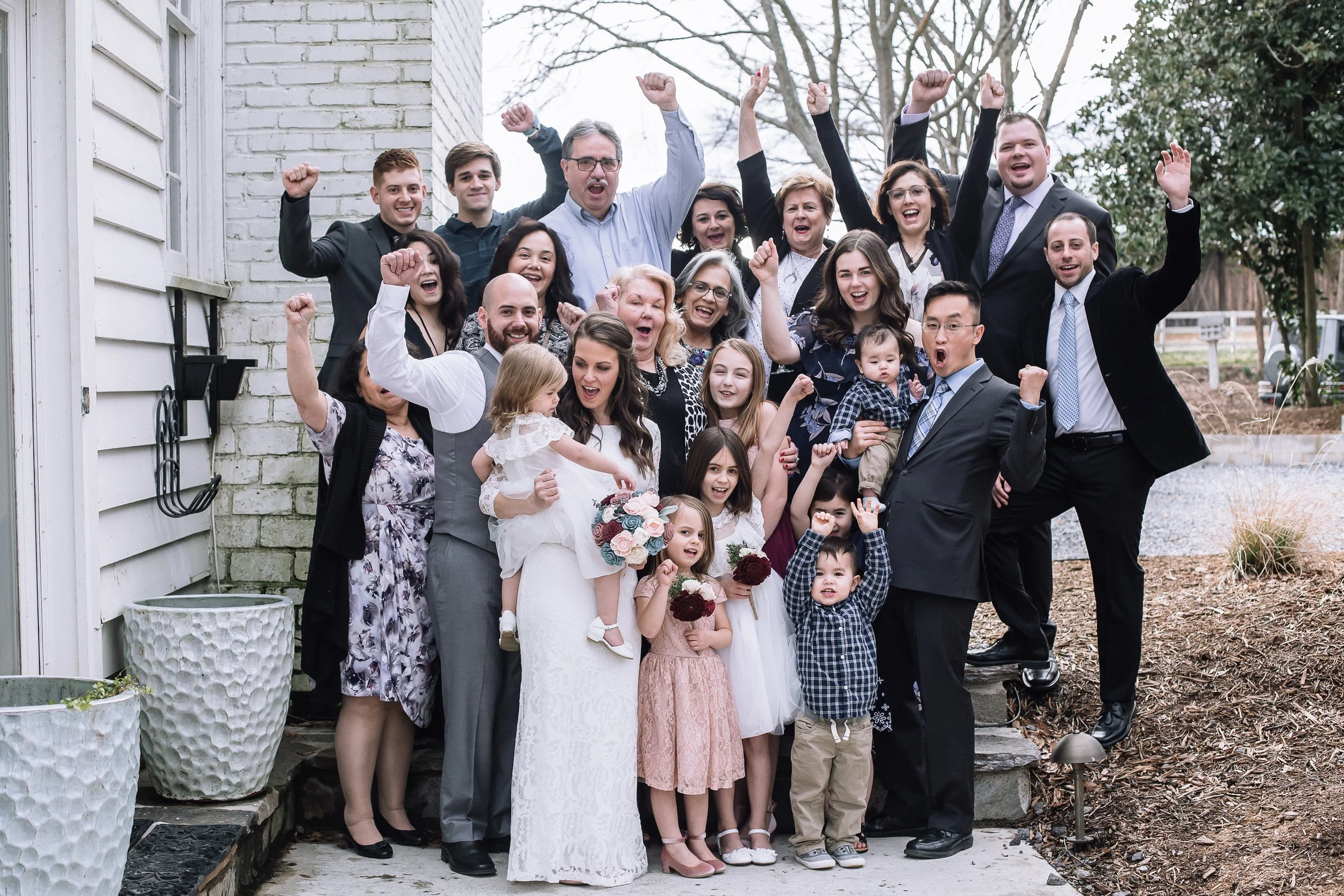 full micro wedding bride groom and guests south carolina photographer