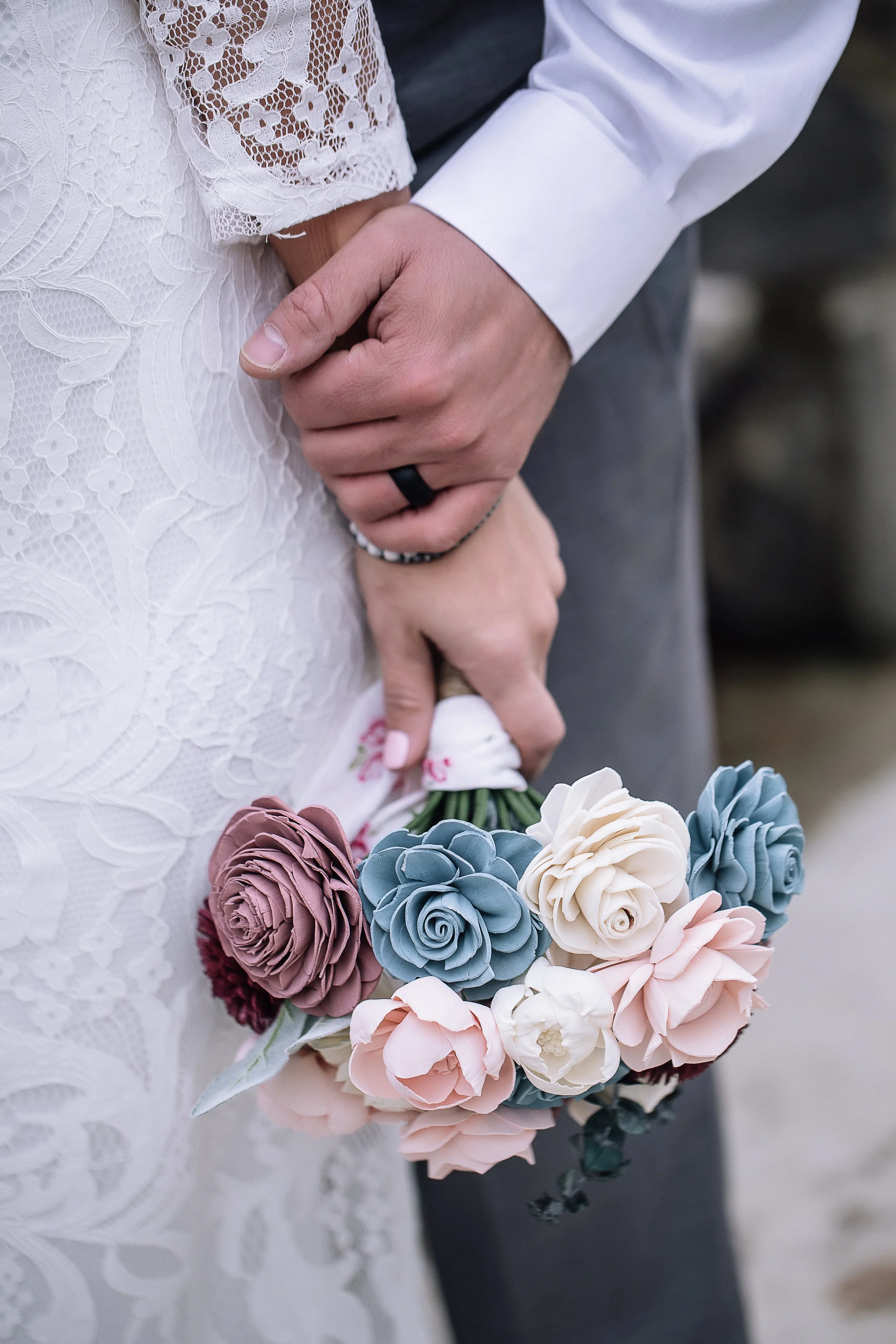 wedding bouquet detail wooden keepsake