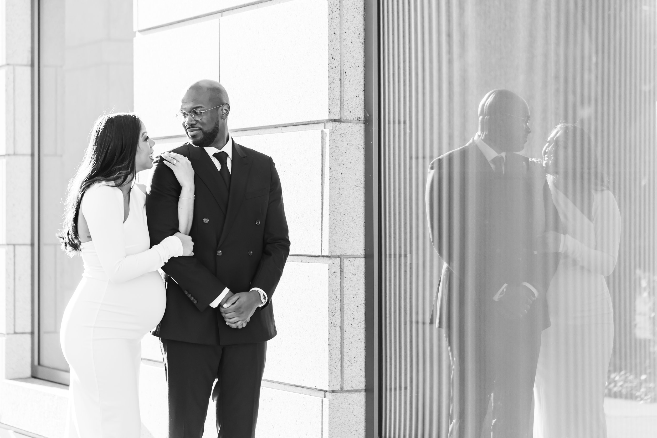 black and white photo of couple eloping in charlotte nc