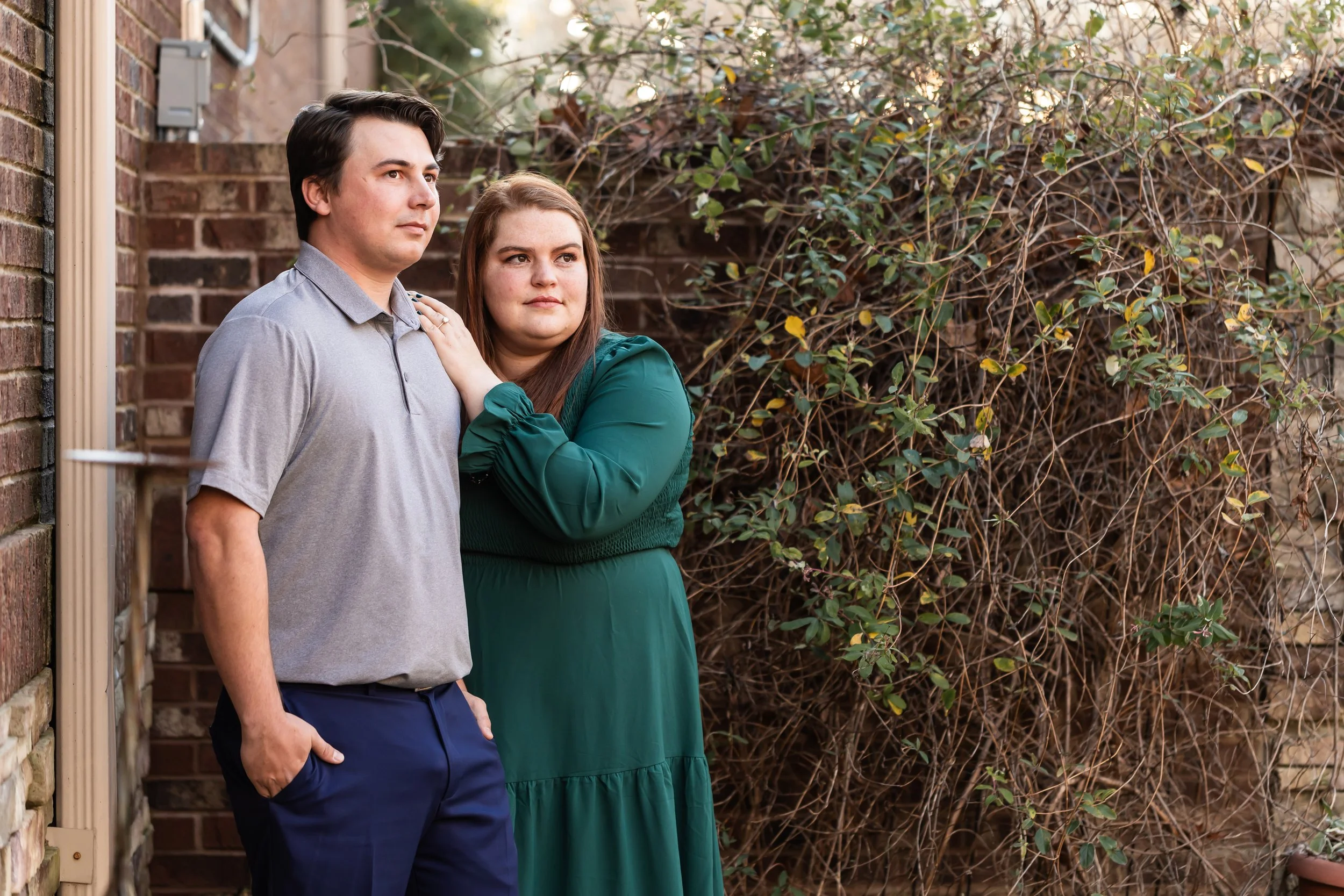 moody winter engagement photo
