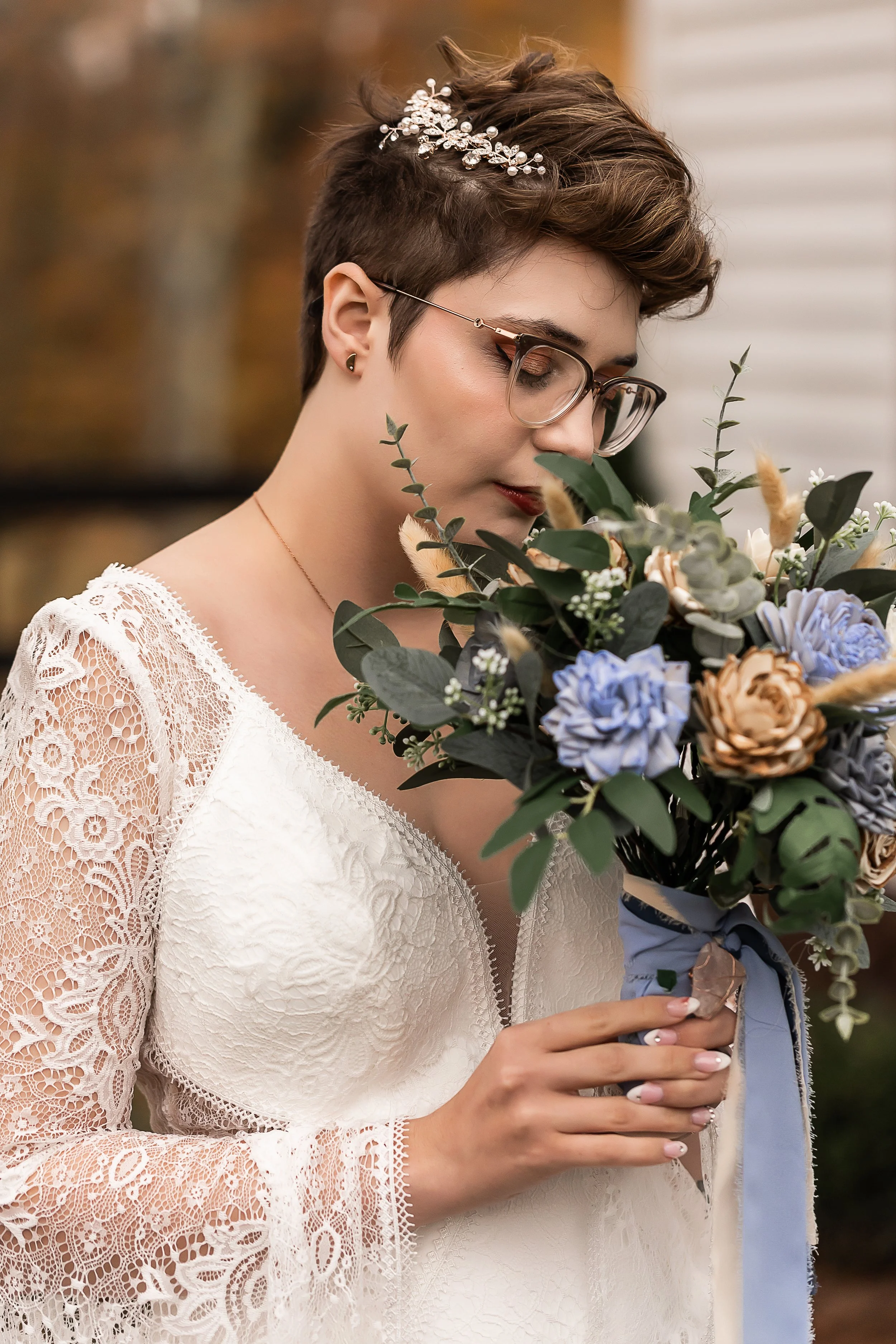 Bride and Bouquet